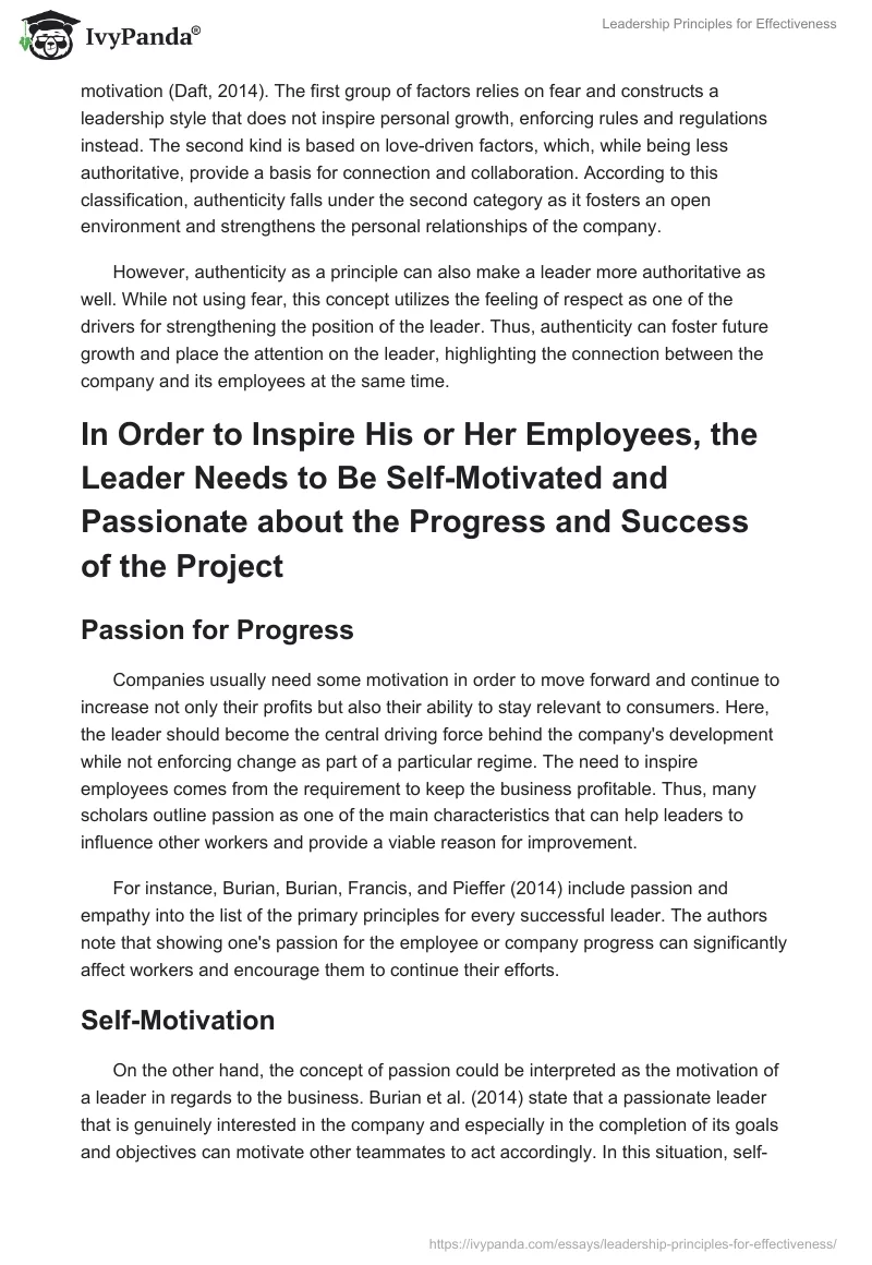 Leadership Principles for Effectiveness. Page 3