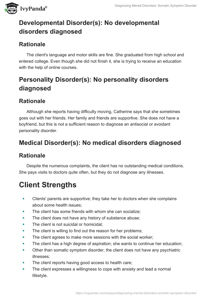 Diagnosing Mental Disorders: Somatic Symptom Disorder. Page 2