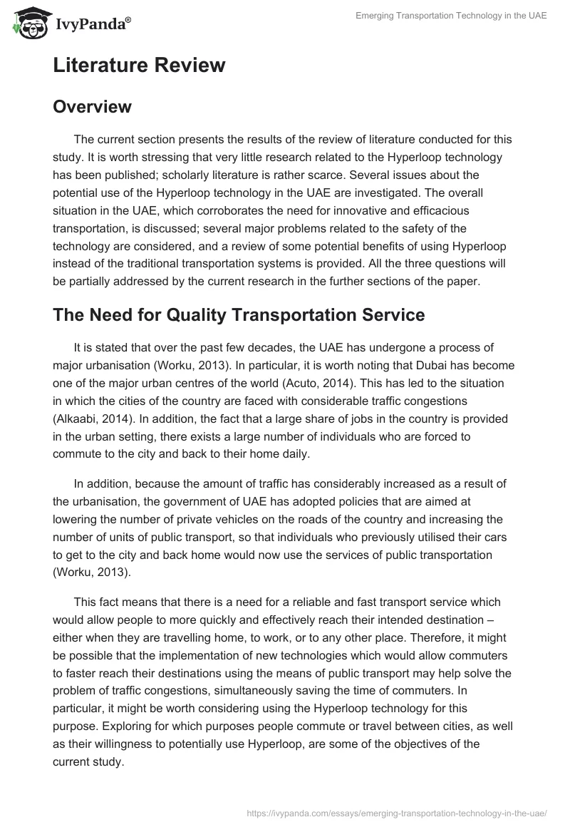 Emerging Transportation Technology in the UAE. Page 3