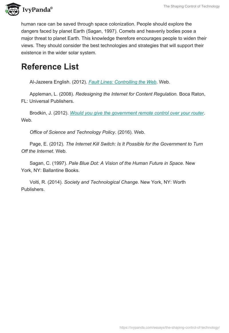 The Shaping Control of Technology. Page 3