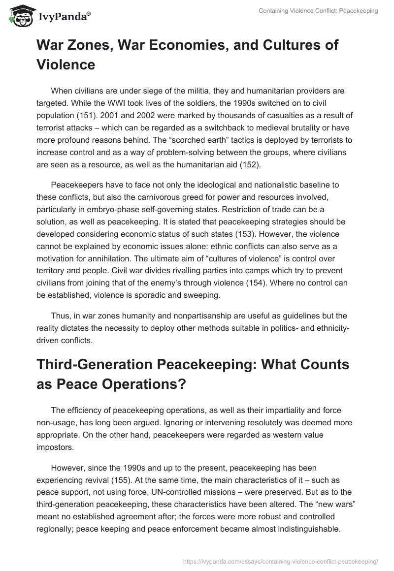 Containing Violence Conflict: Peacekeeping. Page 2