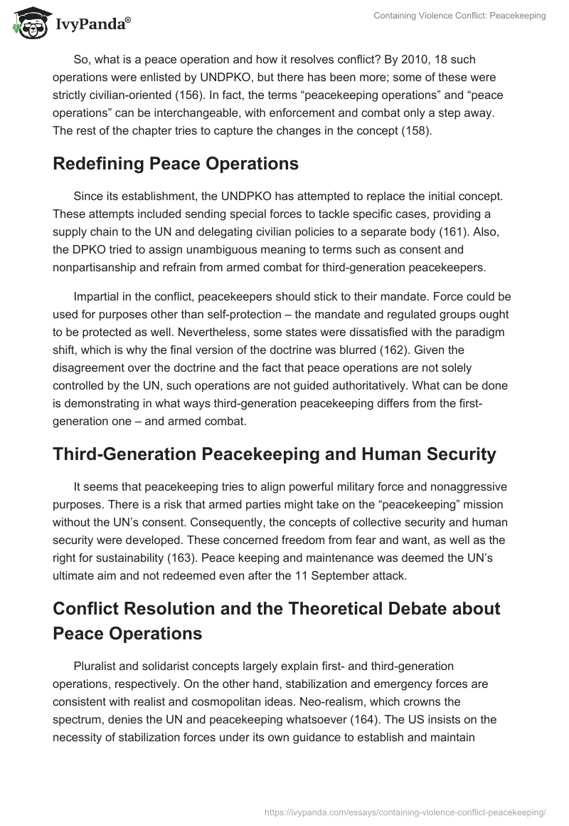 Containing Violence Conflict: Peacekeeping. Page 3