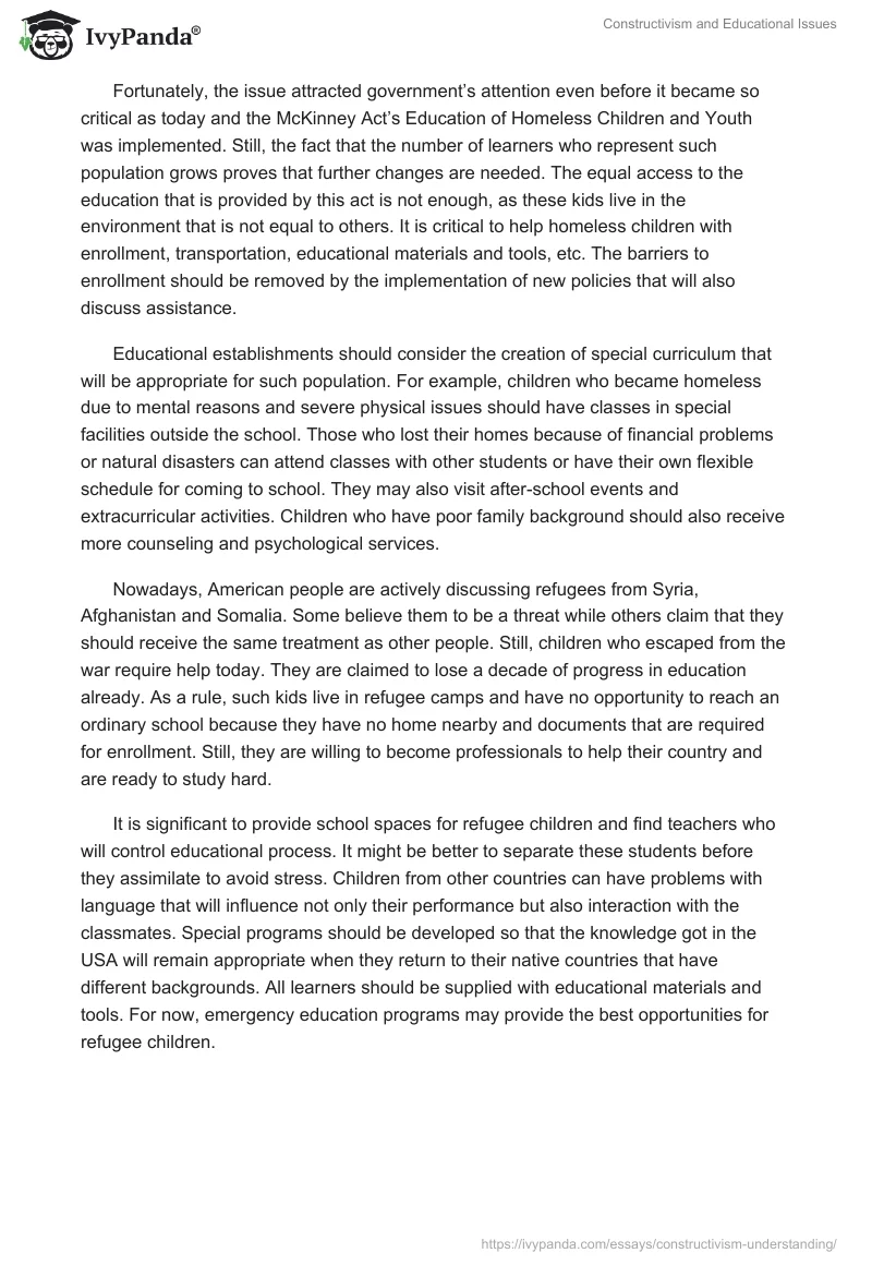 Constructivism and Educational Issues. Page 3
