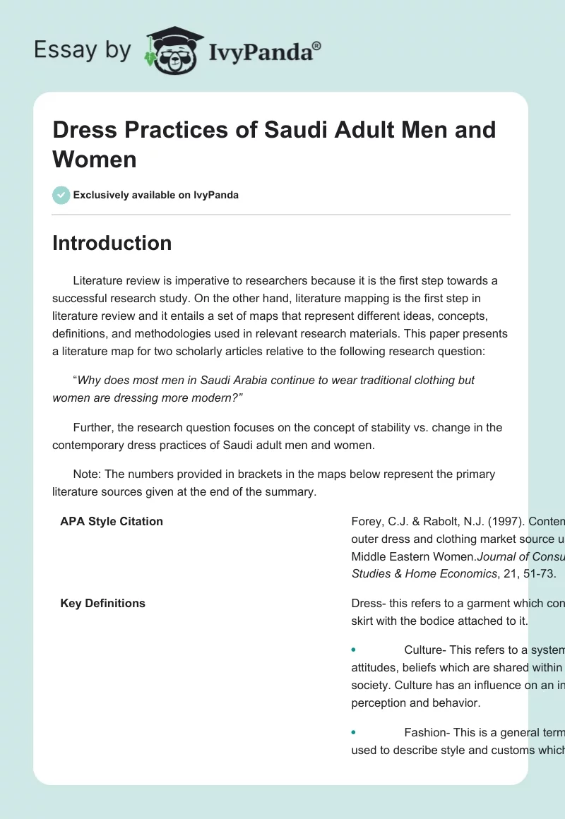 Dress Practices of Saudi Adult Men and Women. Page 1