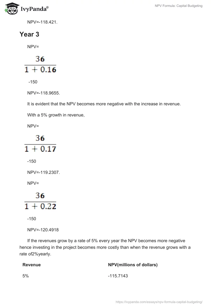 NPV Formula: Capital Budgeting. Page 3