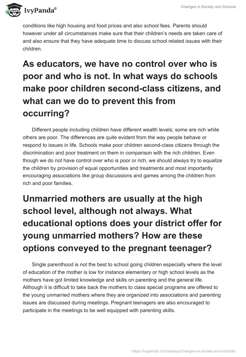 Changes in Society and Schools. Page 2