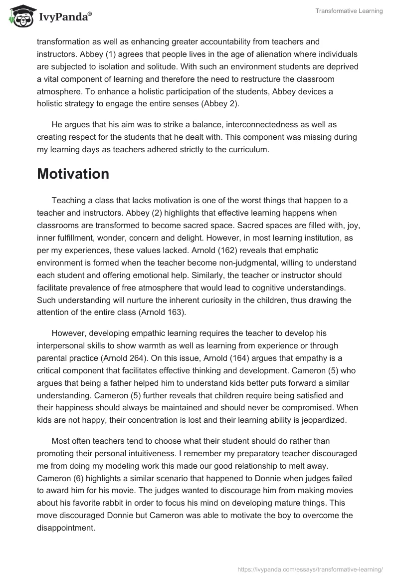 Transformative Learning. Page 4
