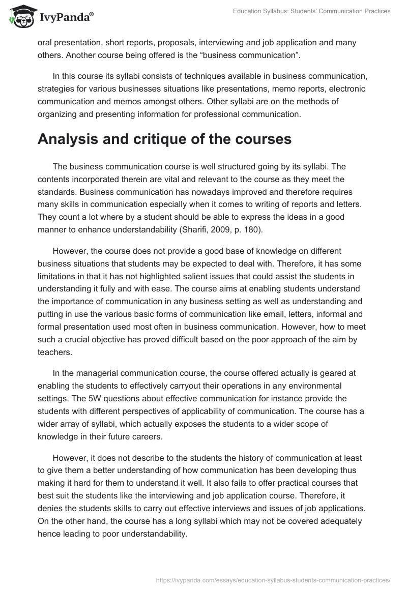 Education Syllabus: Students' Communication Practices. Page 2