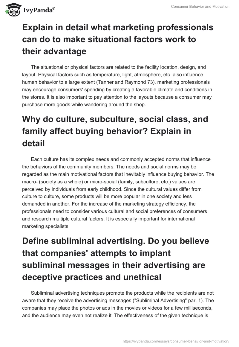 Consumer Behavior and Motivation. Page 2