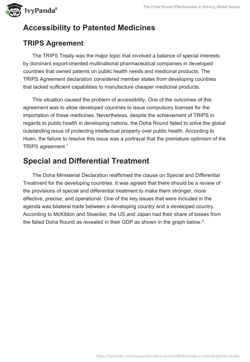 The Doha Round Effectiveness in Solving Global Issues. Page 5