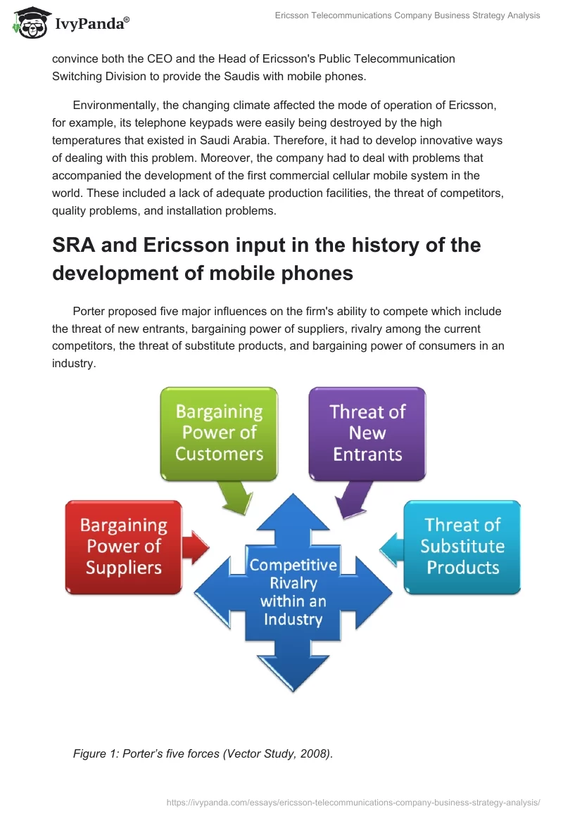 Ericsson Telecommunications Company Business Strategy Analysis. Page 5