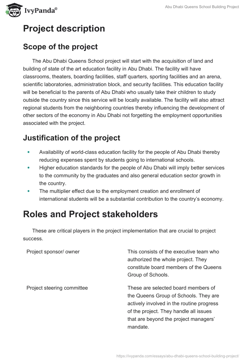 Abu Dhabi Queens School Building Project. Page 2