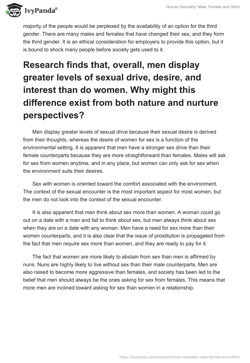 Human Sexuality: Male, Female and Other. Page 2