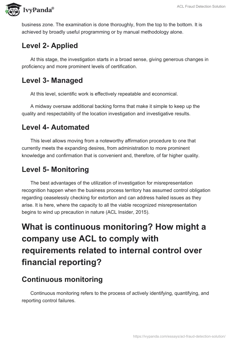 ACL Fraud Detection Solution. Page 2