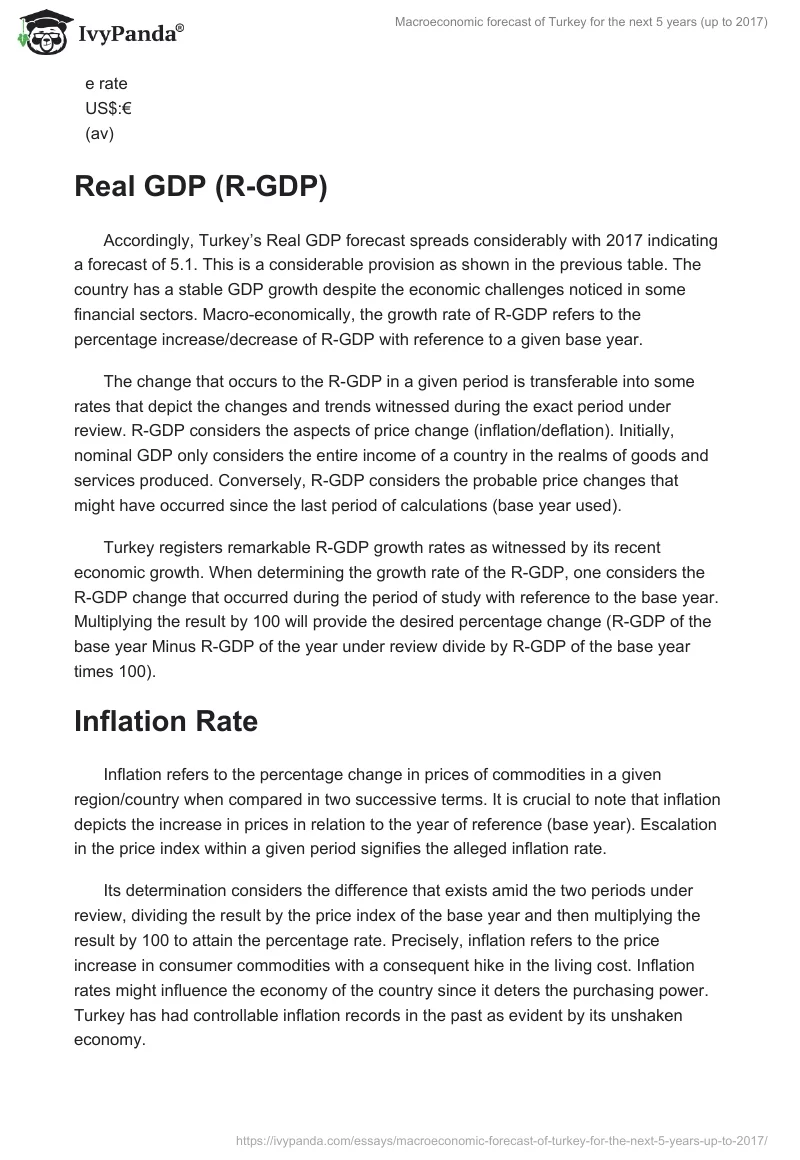 Macroeconomic forecast of Turkey for the next 5 years (up to 2017). Page 3