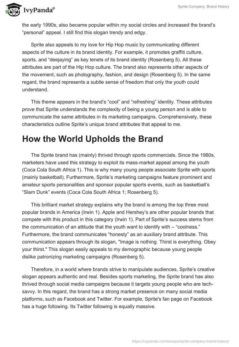 Sprite Company: Brand History. Page 2