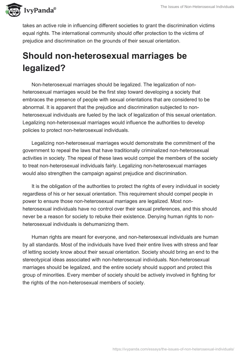 The Issues of Non-Heterosexual Individuals. Page 2