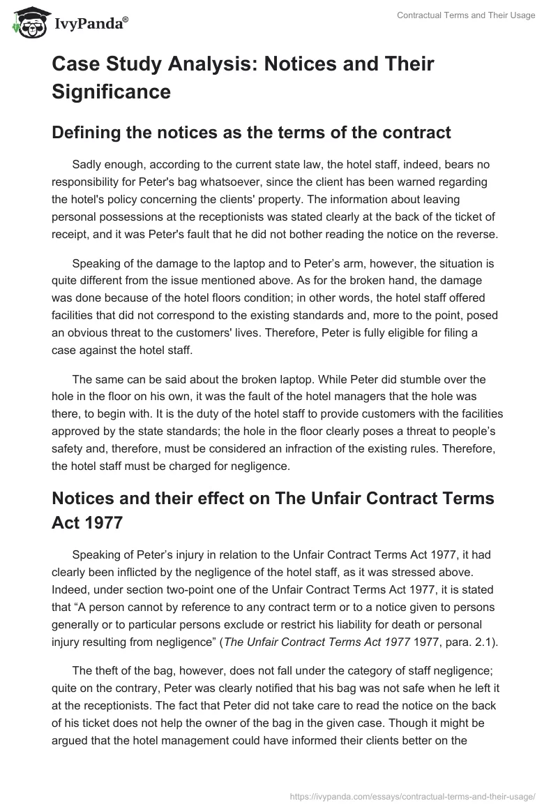 Contractual Terms and Their Usage. Page 5