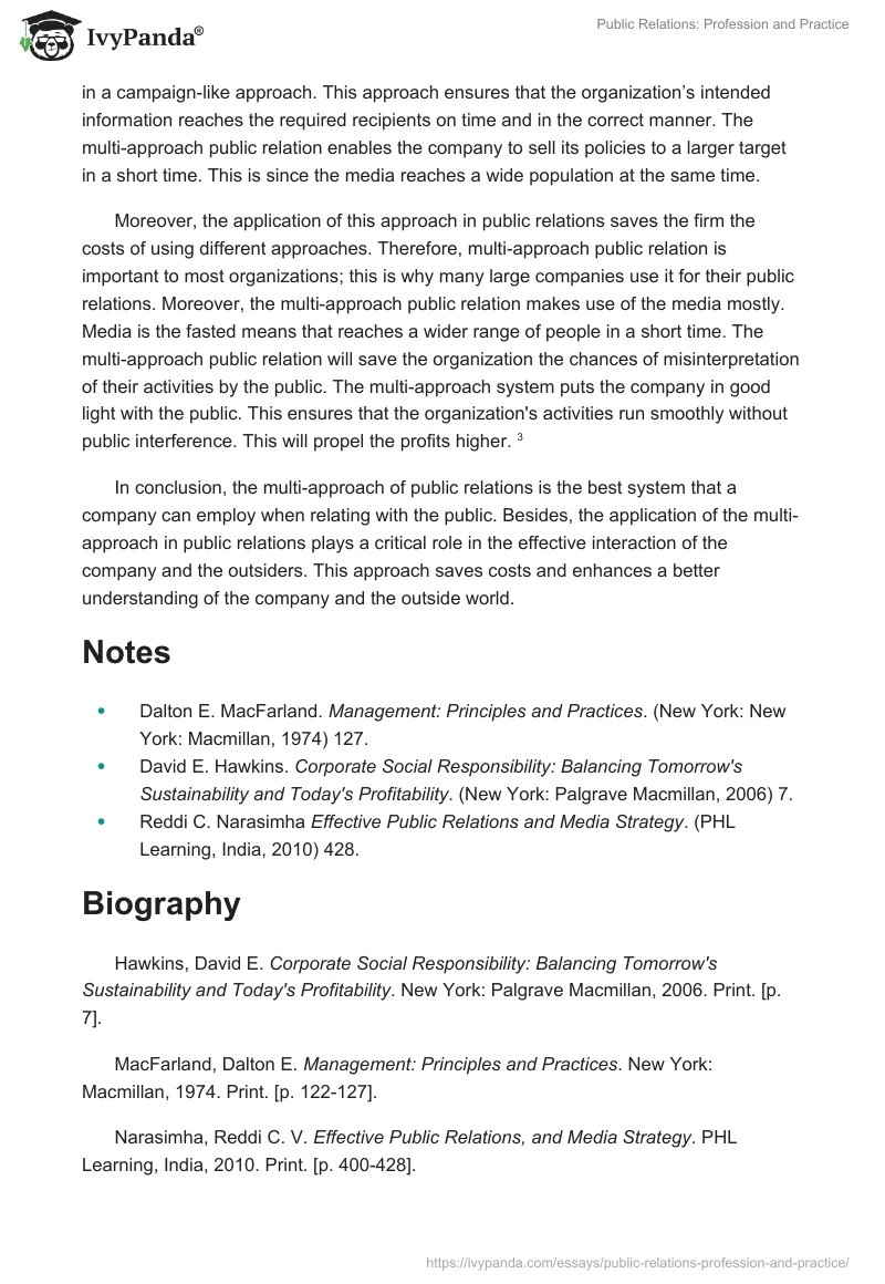 Public Relations: Profession and Practice. Page 3