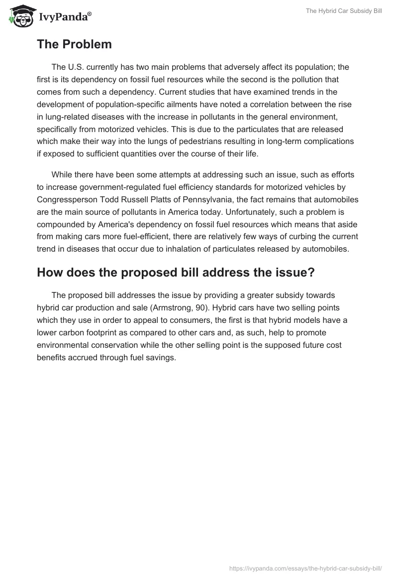 The Hybrid Car Subsidy Bill. Page 2