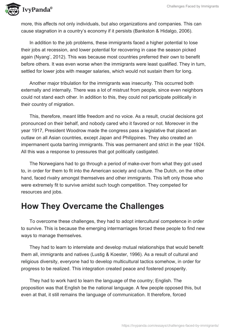 Challenges Faced by Immigrants. Page 4