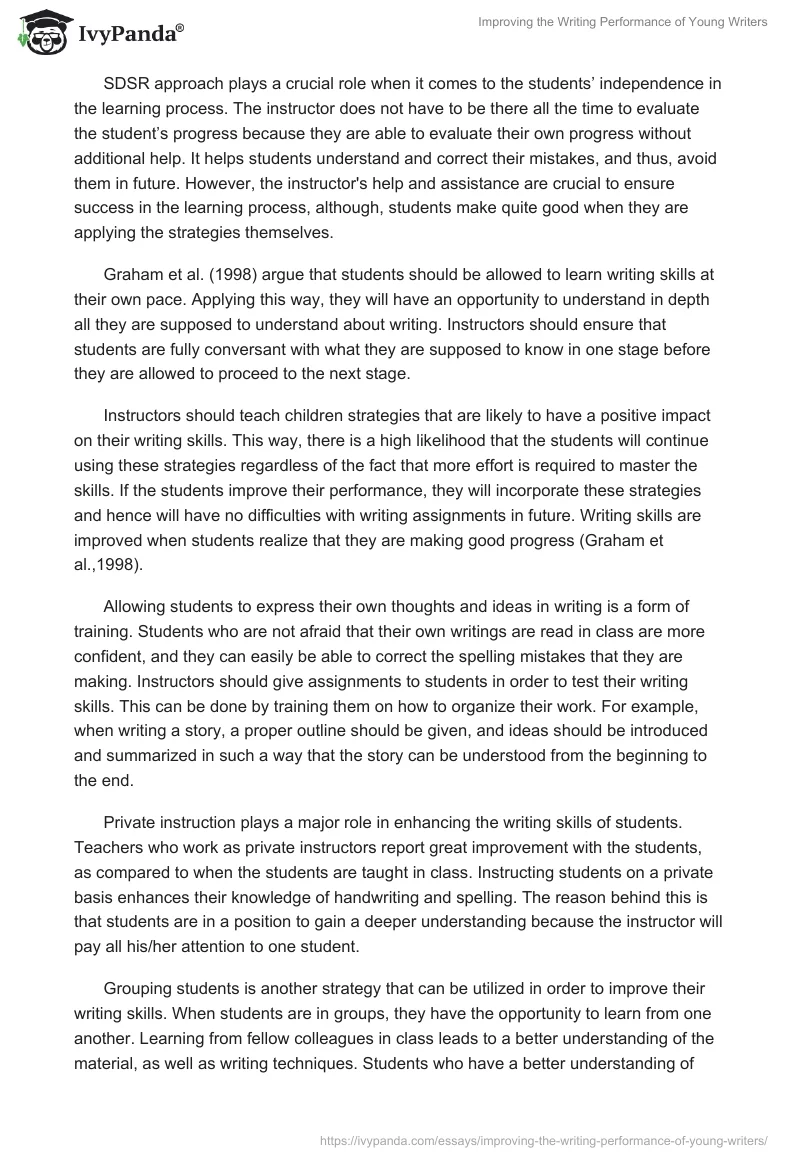 Improving the Writing Performance of Young Writers. Page 2