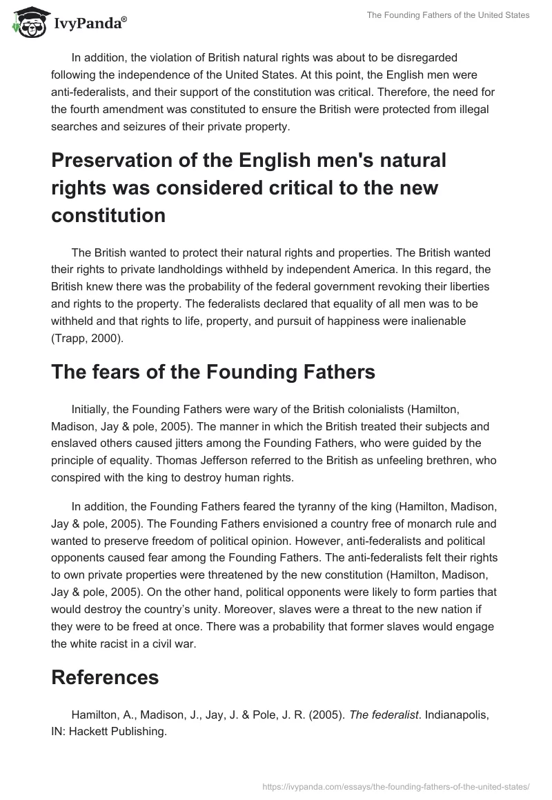 essay about founding fathers