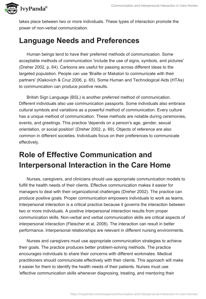 Communication and Interpersonal Interaction in Care Homes. Page 3