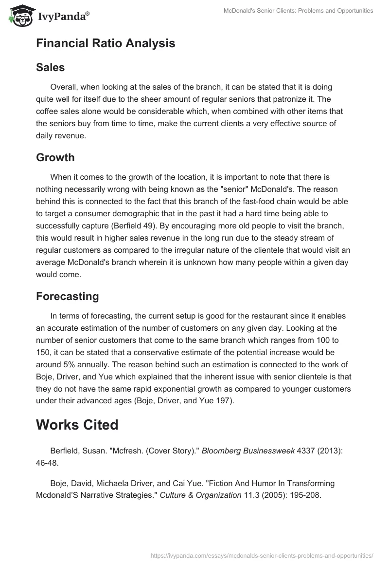 McDonald's Senior Clients: Problems and Opportunities. Page 2