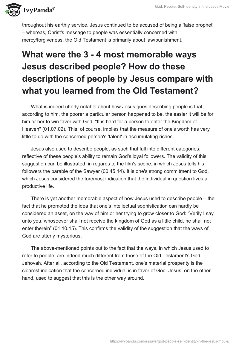 God, People, Self-Identity in the "Jesus" Movie. Page 2