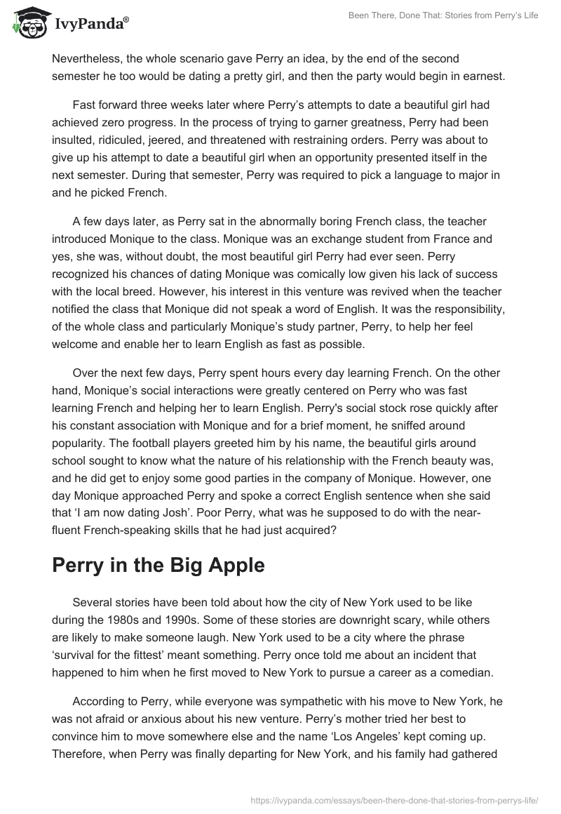 Been There, Done That: Stories from Perry’s Life. Page 3