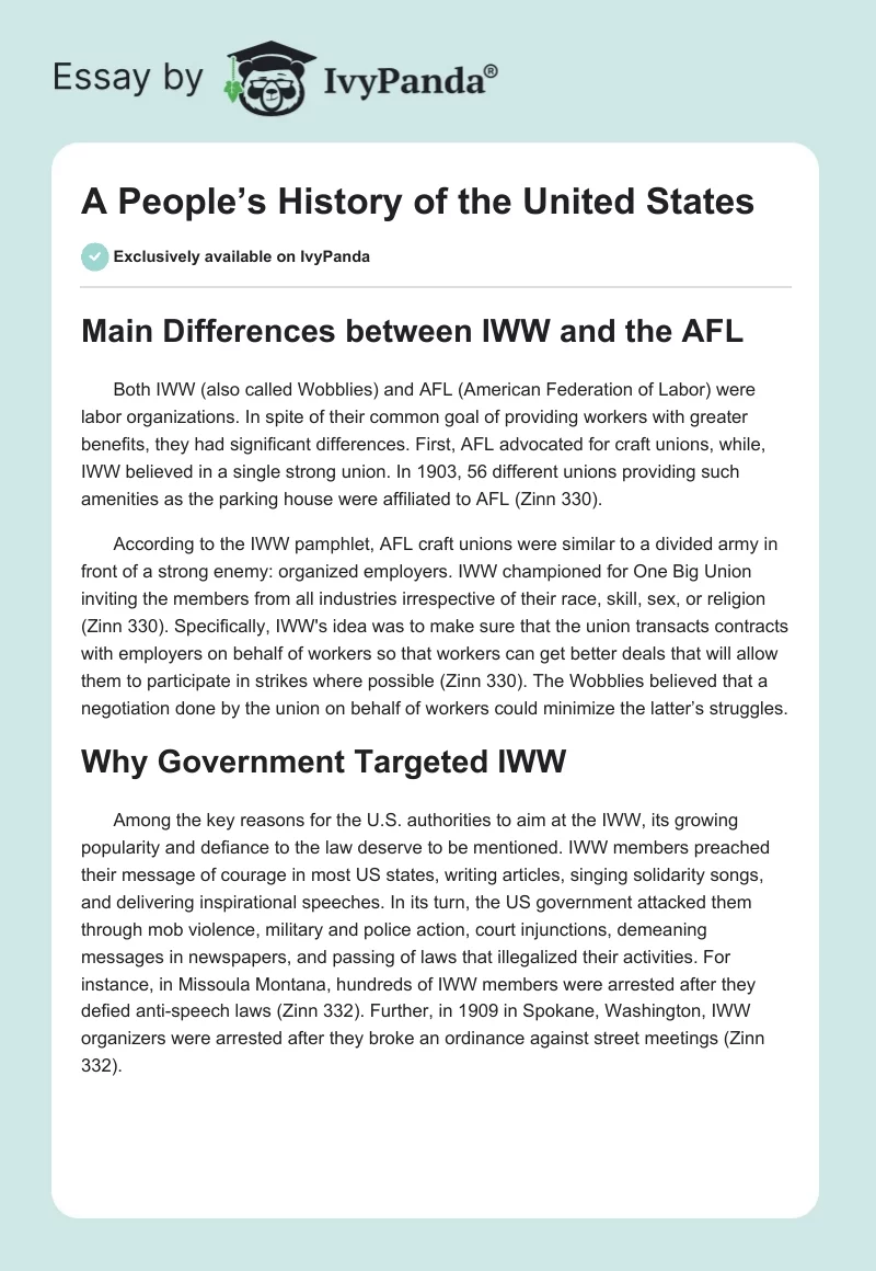 A People’s History of the United States. Page 1