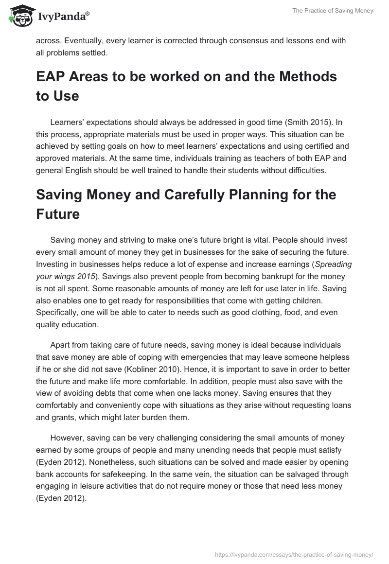 The Practice of Saving Money. Page 2