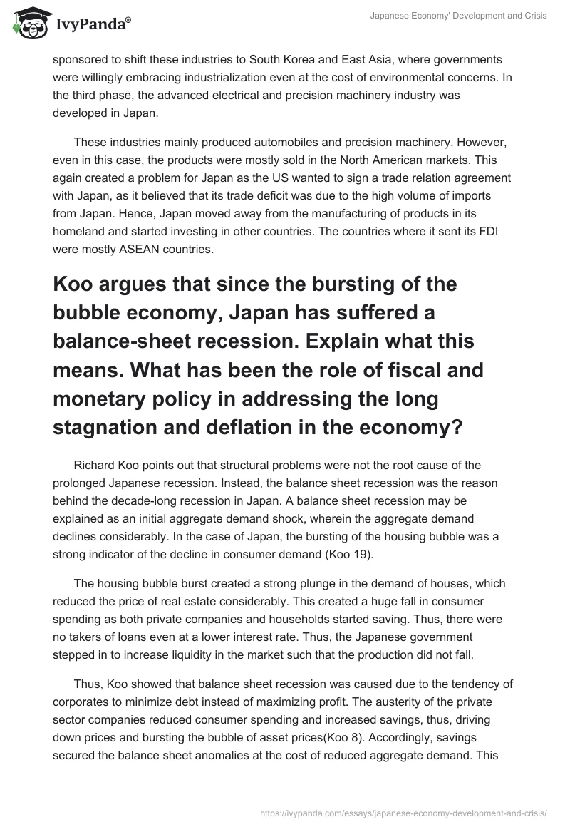 Japanese Economy' Development and Crisis. Page 3