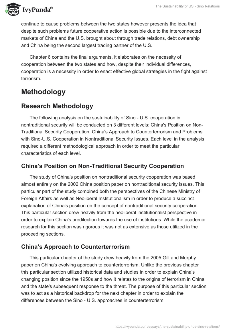 The Sustainability of US - Sino Relations. Page 4
