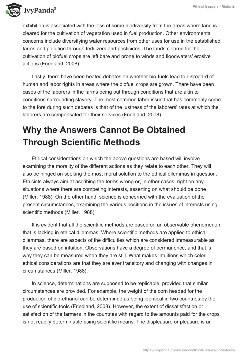 Ethical Issues of Biofuels. Page 2