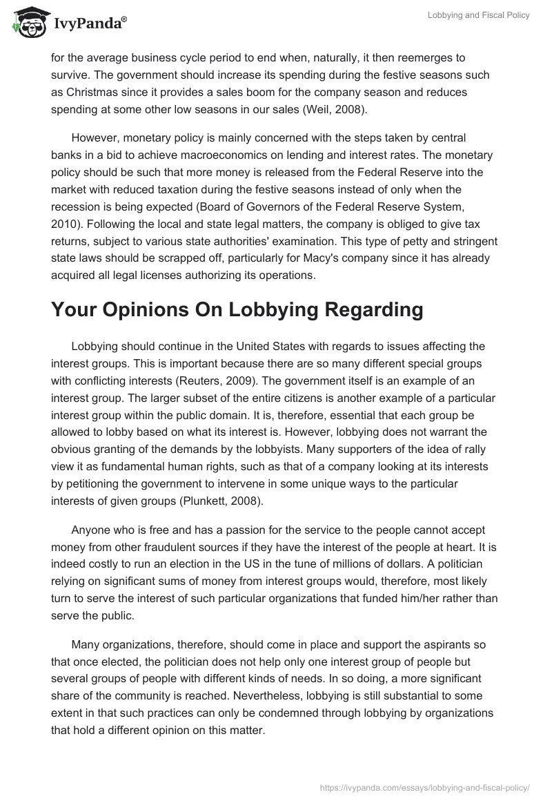 Lobbying and Fiscal Policy. Page 2