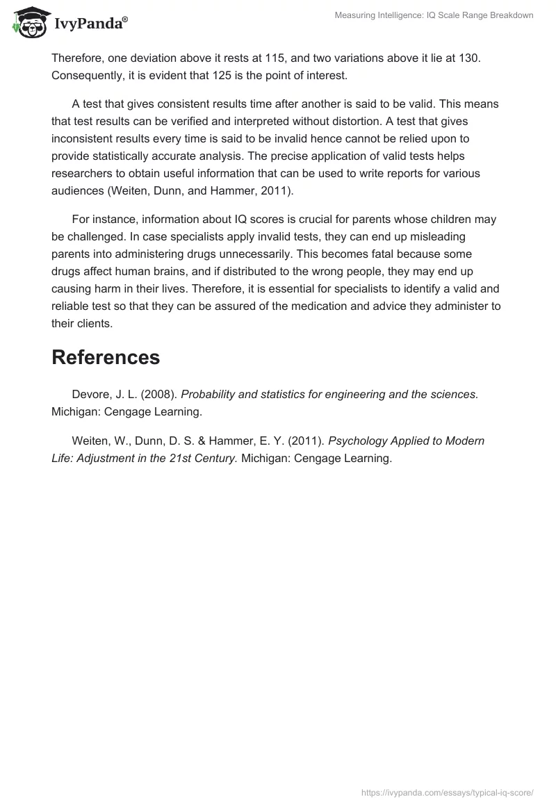 Measuring Intelligence: IQ Scale Range Breakdown. Page 2