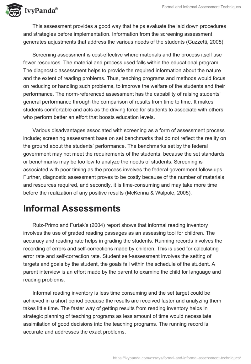 Formal and Informal Assessment Techniques. Page 2
