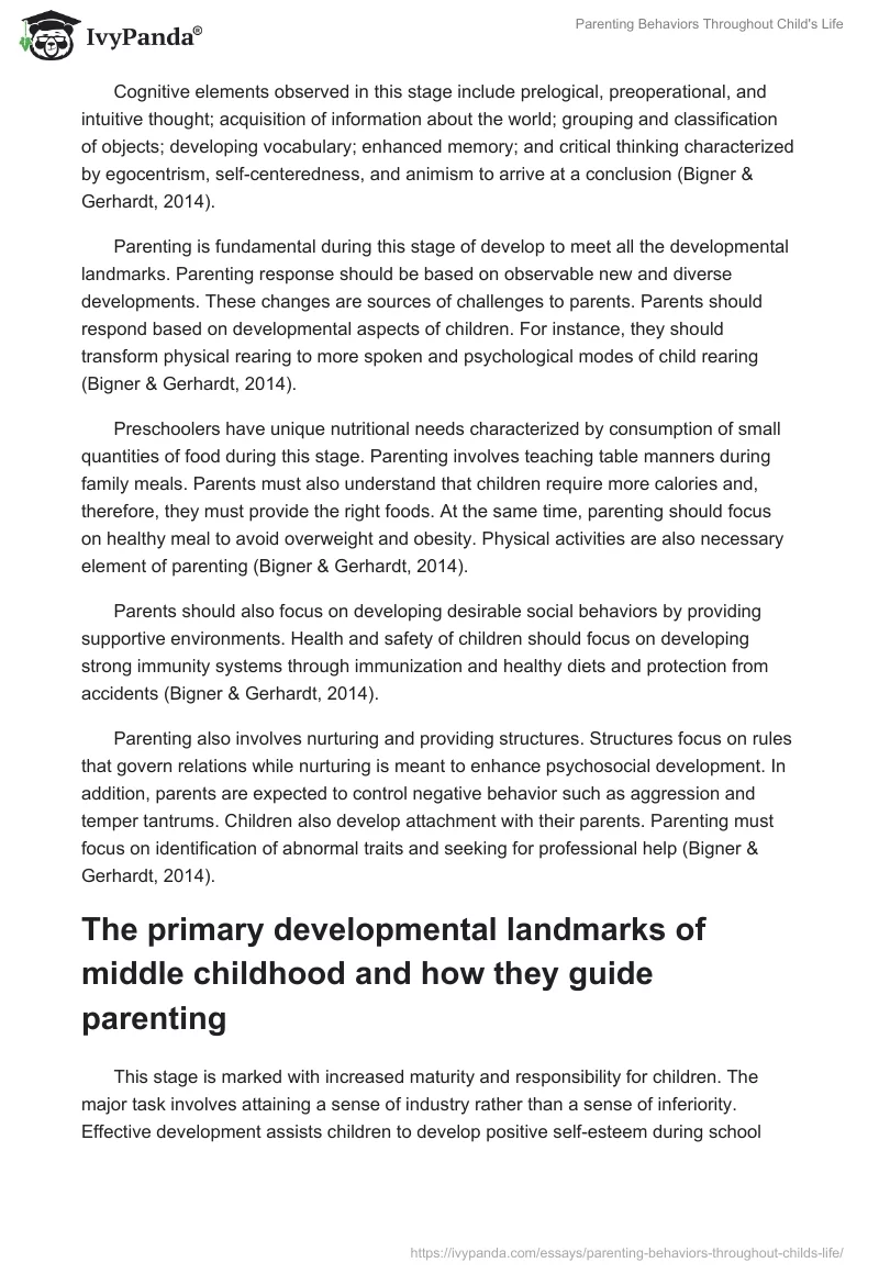 Parenting Behaviors Throughout Child's Life. Page 4