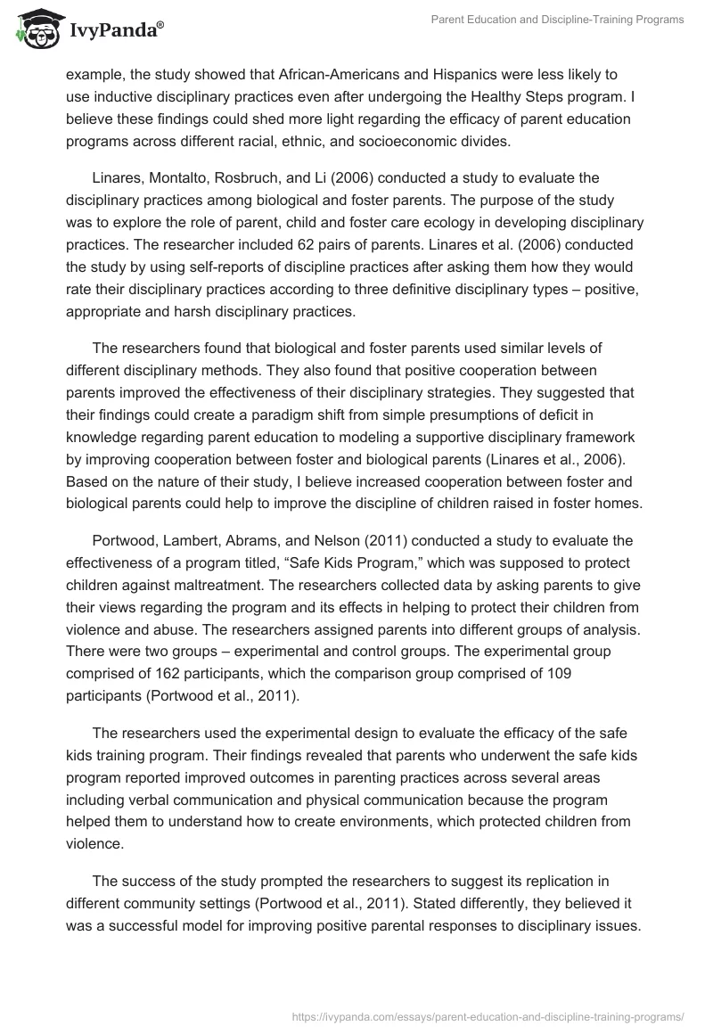 Parent Education and Discipline-Training Programs. Page 5
