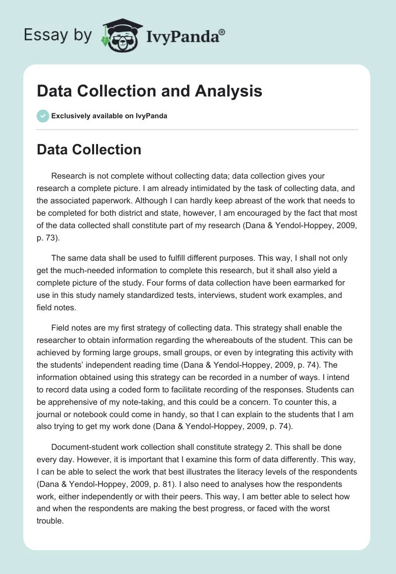 Data Collection and Analysis. Page 1