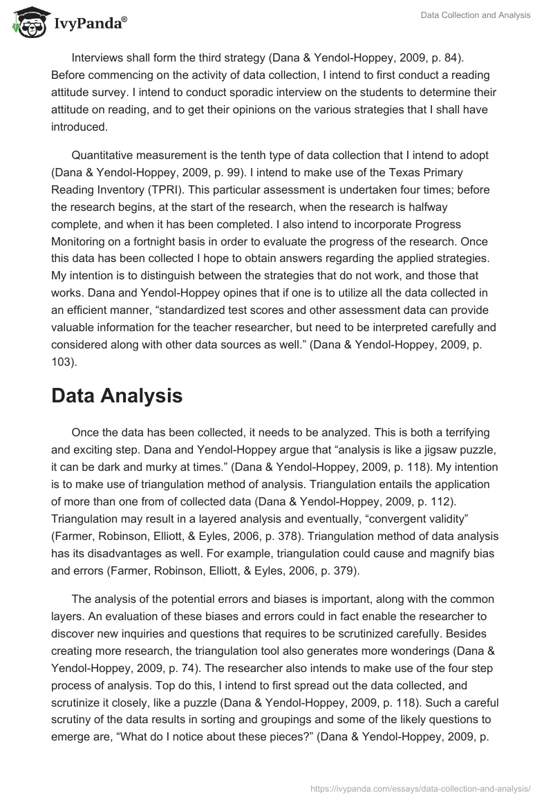 Data Collection and Analysis. Page 2