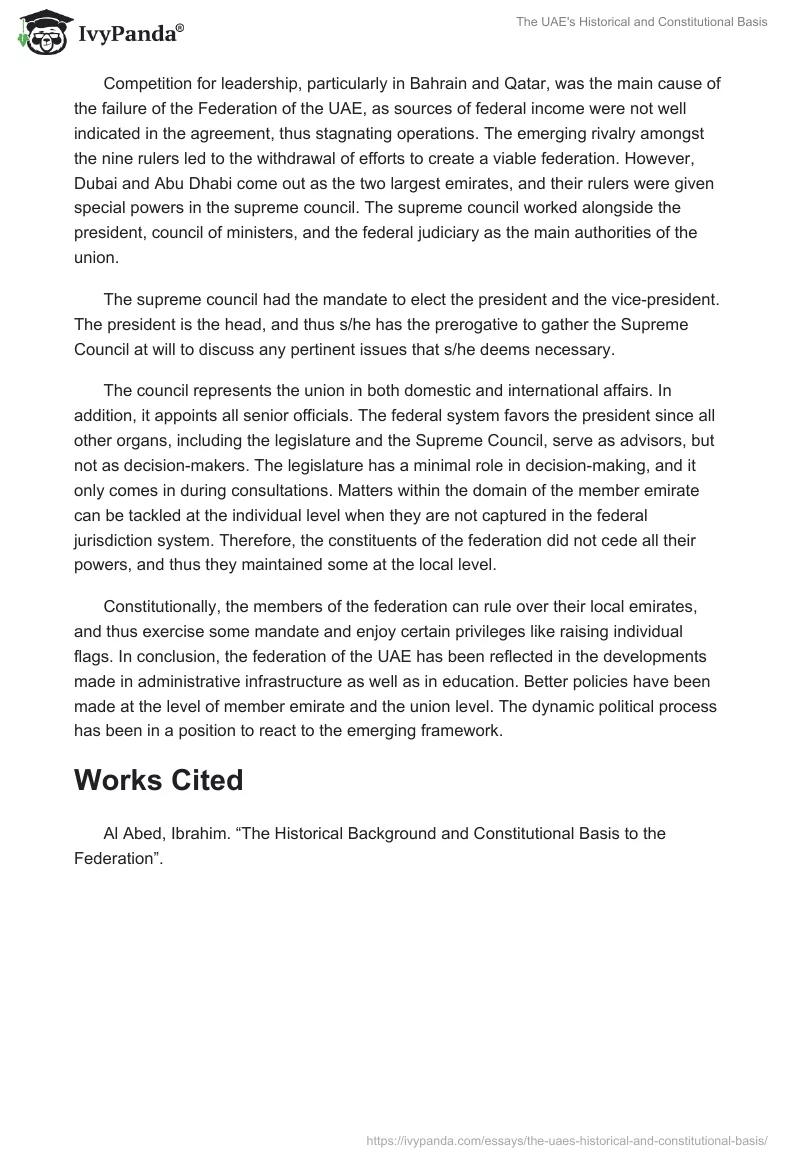 The UAE's Historical and Constitutional Basis. Page 2