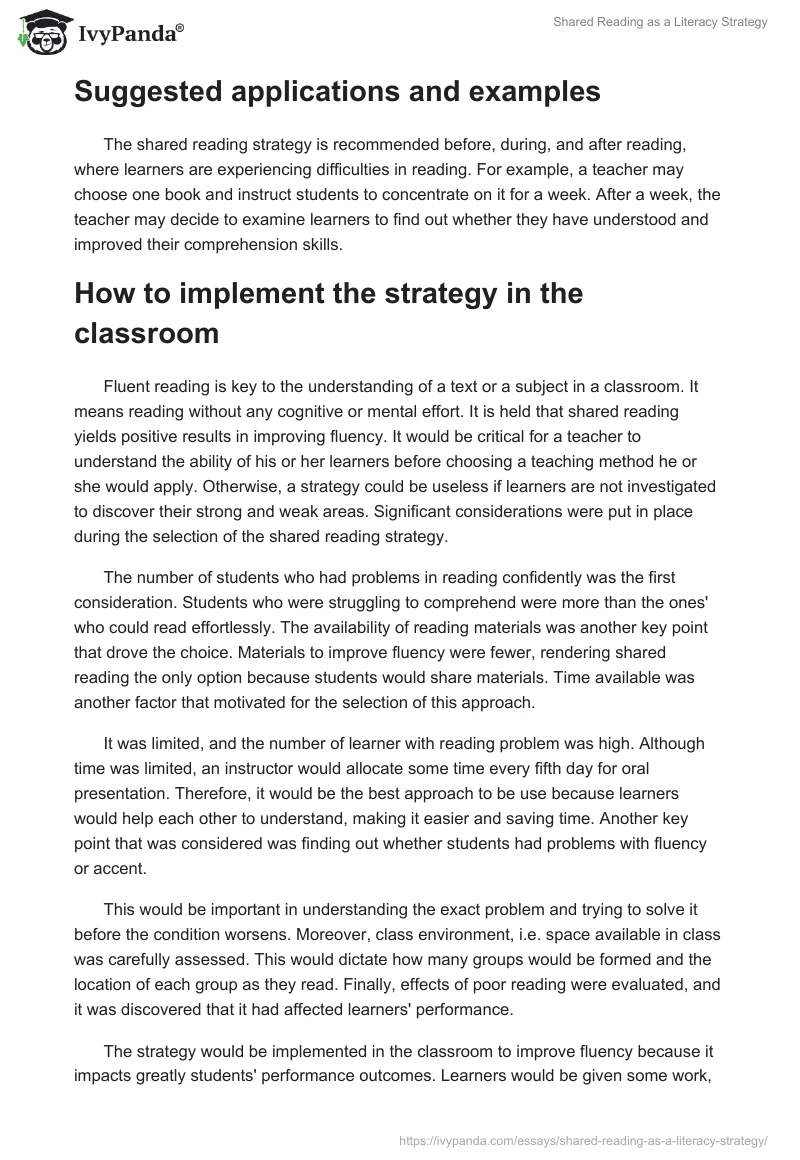 Shared Reading as a Literacy Strategy. Page 3