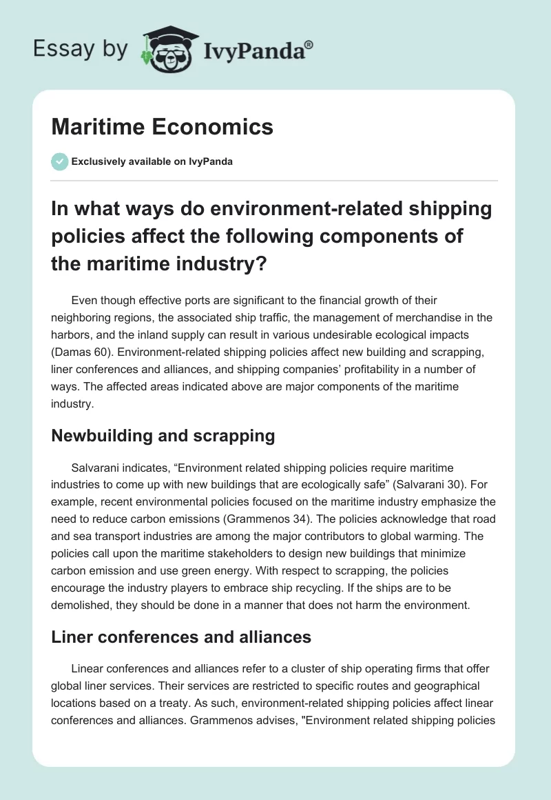 Maritime Economics. Page 1