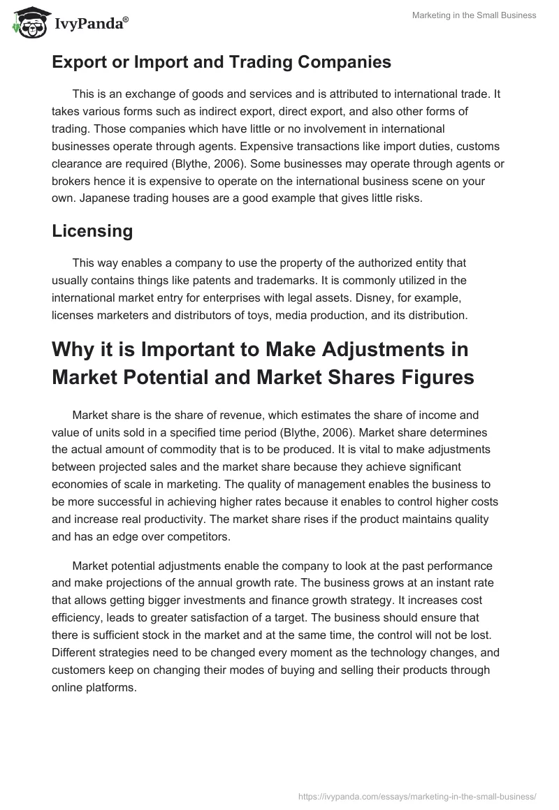 Marketing in the Small Business. Page 2