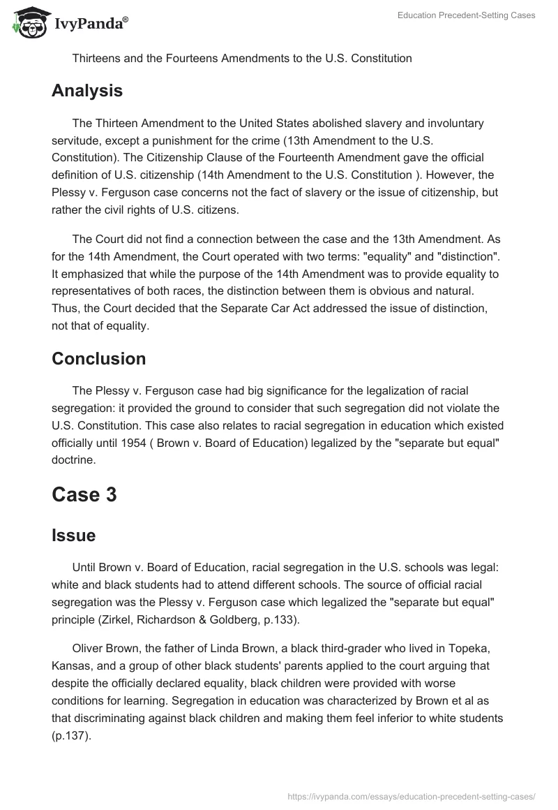 Education Precedent-Setting Cases. Page 3