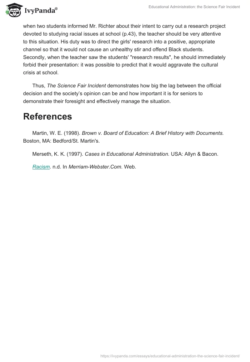 Educational Administration: the Science Fair Incident. Page 3
