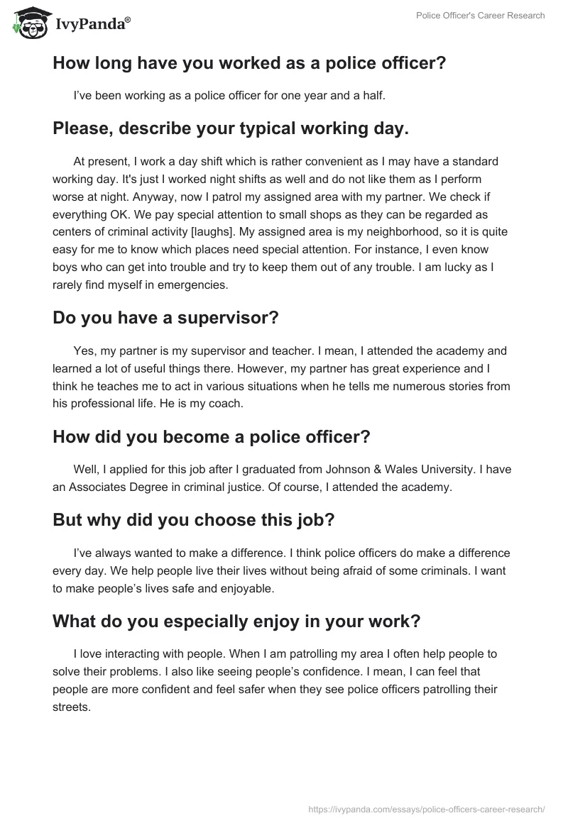 Police Officer's Career Research. Page 3